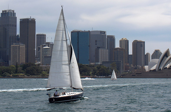 Sailboat in Sydney Harbour