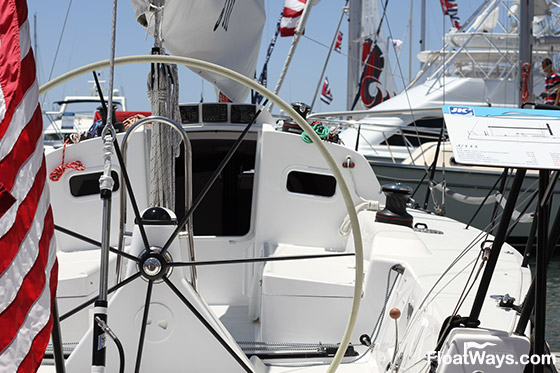 Sailboat Steering Wheel on a J111 Racing Yacht